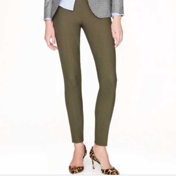 J. Crew Minnie Wool Blend Green Cropped Trouser - Picture 2 of 7